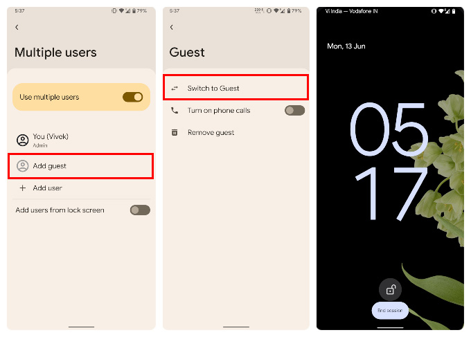 Enable Android guest mode