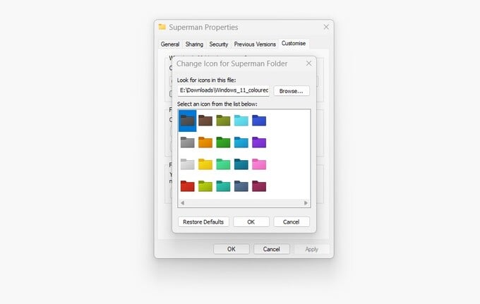 Select Windows Folder Color