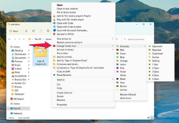 change folder color with folderico