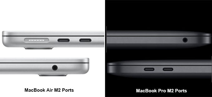 MacBook Pro M2 and MacBook Air M2 Ports
