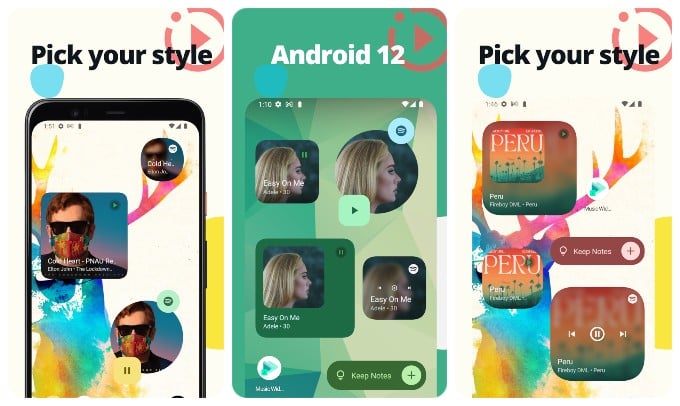 Android 12 music widgets