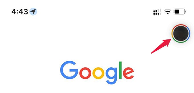Open Profile Menu on Google App on Phone