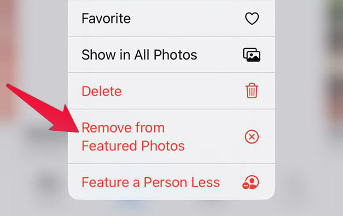 Remove Picture from Featured Photos on iPhone