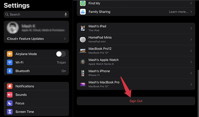 Sign Out of Apple ID on iPad