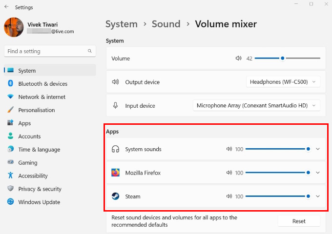 How to Change Volume for Individual Apps on Windows 11 and 10 - 22