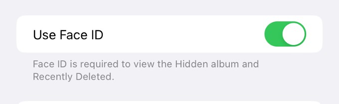 face id authentication in settings photos iphone