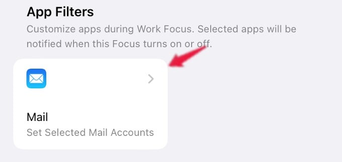 focus filter for mail iphone