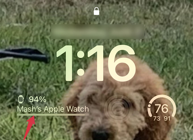 iPhone Lock Screen Battery Widget for Apple Watch