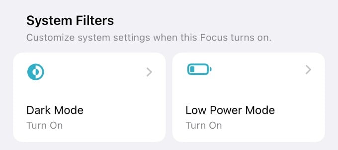 system filters focus mode iphone