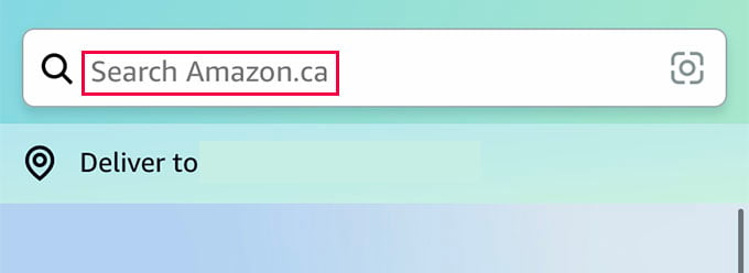 Amazon Search Bar Country Settings