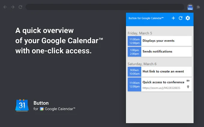 Button for Google Calendar