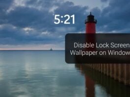 Disable Lock Screen Wallpaper on Windows