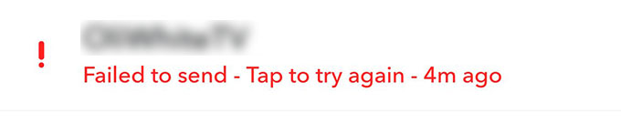 Snapchat Text Message Failed to Send for the Contact Blocked You