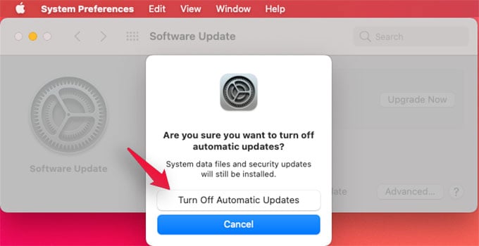 Turn Off Automatic Update on Mac