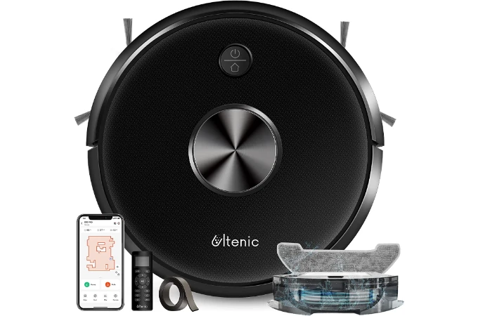 Ultenic D5s Pro Robot Vacuum and Mop Combo, 3000Pa Strong Suction, Row-by-Row Cleaning,