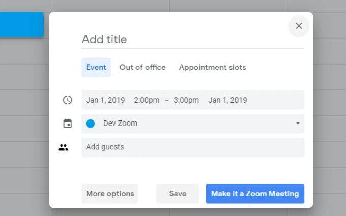 Zoom Scheduler for Google Calendar