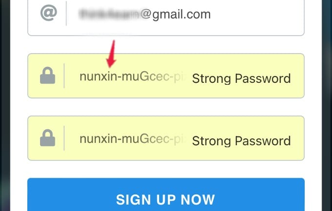 autofill strong password safari iphone