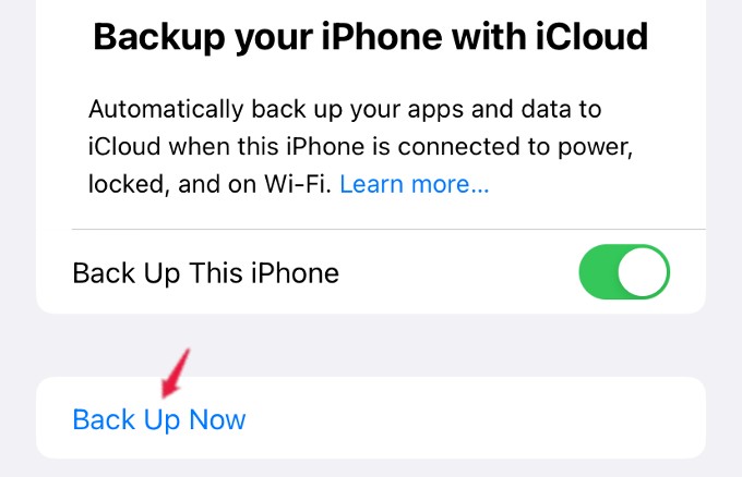 icloud manual backup iphone