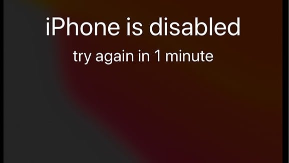 iphone disabled error message