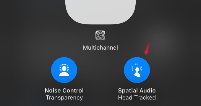 spatial audio control center iphone