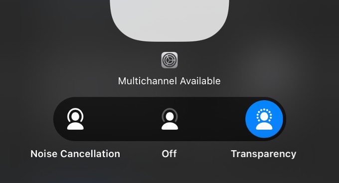 spatial audio transparency noise control iphone