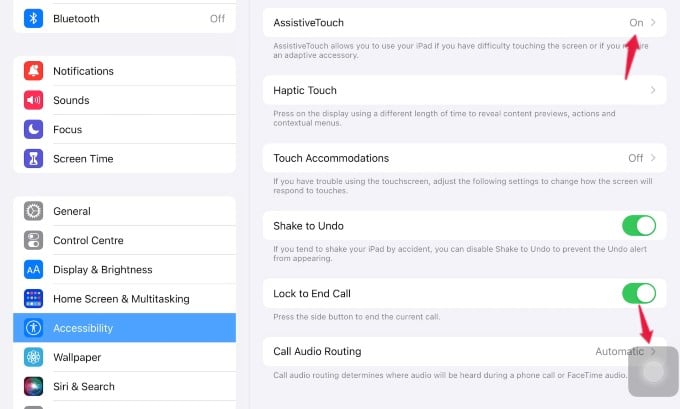 turn on assistive touch ipad