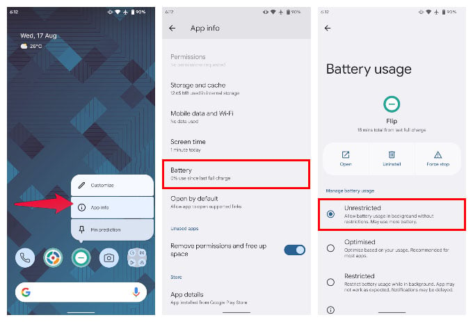 remove app from battery management