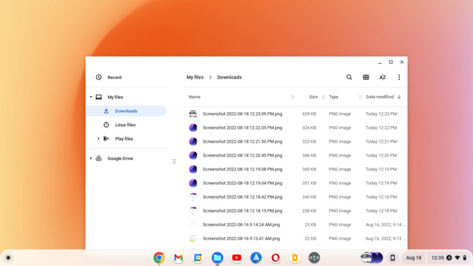 Where does a screenshot go on a Chromebook?