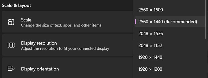 Windows 11 Display Resolution Settings