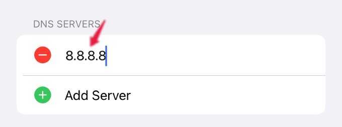 add google dns server iphone