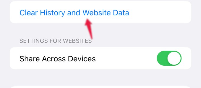 clear website data safari iphone