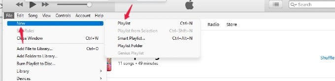 create new playlist itunes