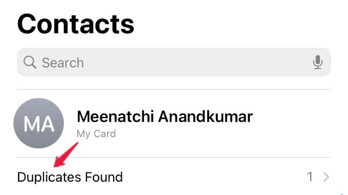 detect duplicate contacts iphone