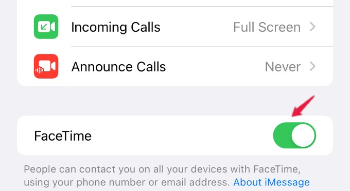 enable facetime iphone