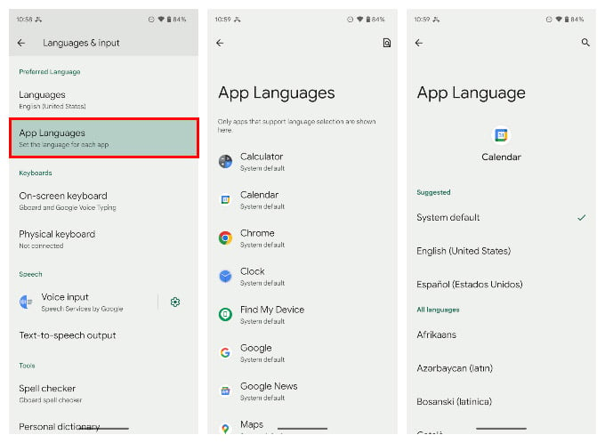 Change Android Per-App Language on Android 13