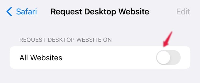request desktop website setting safari iphone