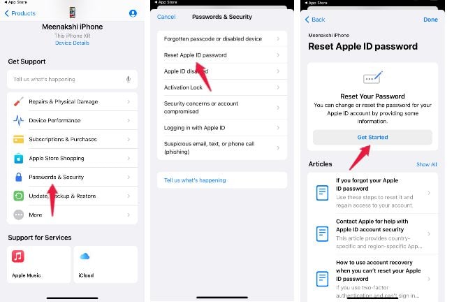 Reset Apple Id Password Apple Support App iPhone