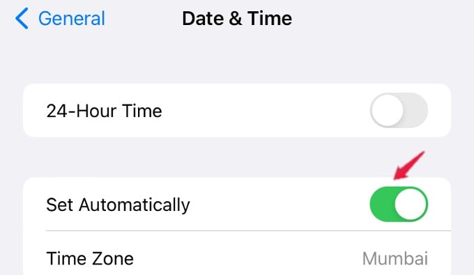 set automatic date and time iphone