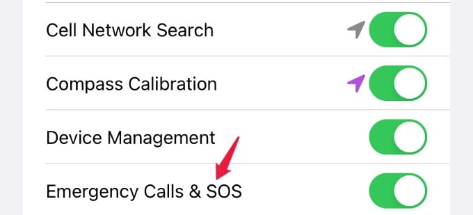 Location Service Emergency Calls iPhone