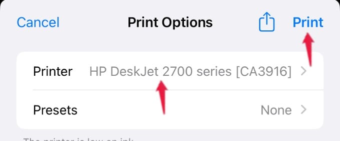 print from iphone without airprint