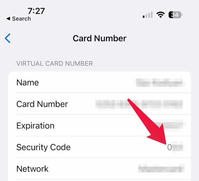 Apple Card Credit Card CVV Code