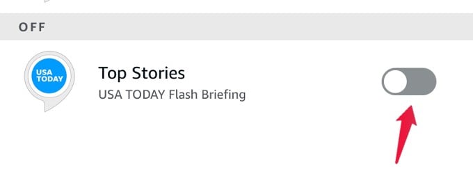 Delete Source Flash Briefing Alexa iOS App