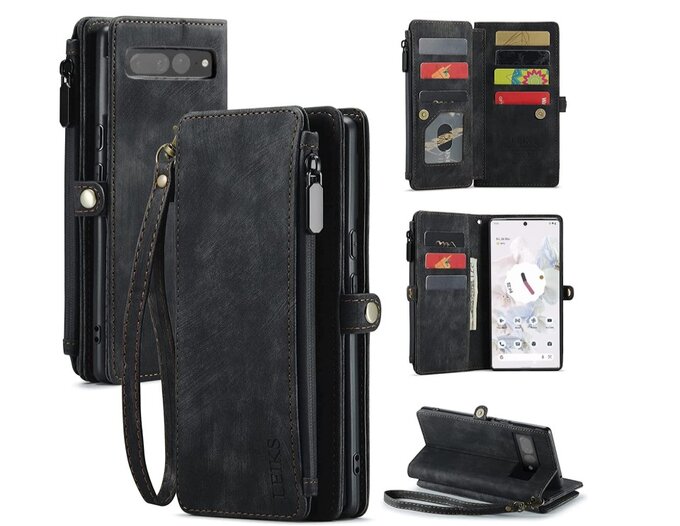 JGY Leather Wallet Case Pixel 7 Pro