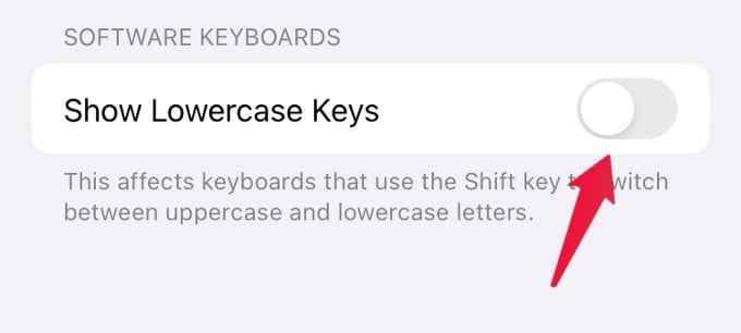 Lowercase Keys Off iPhone