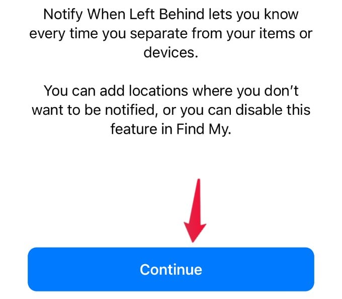 Notify Left Behind Message iPhone