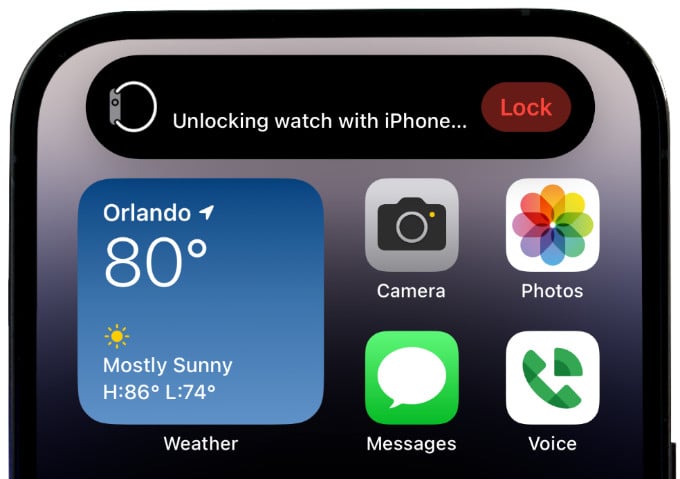 Dynamic Island Unlocking by Watch