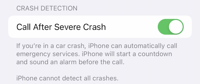 iPhone Car Crash Detection