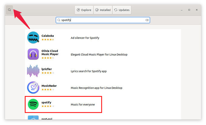 Spotify search Software Center
