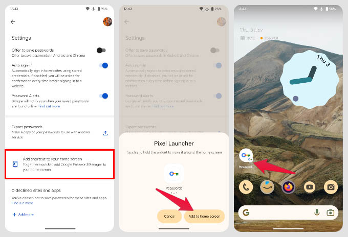 How to Add Your Google Password Manager to Home Screen on Android - 12