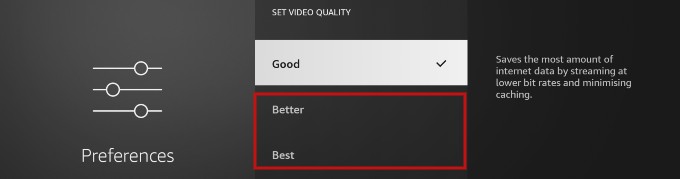 Amazon Fire TV Set Video Quality